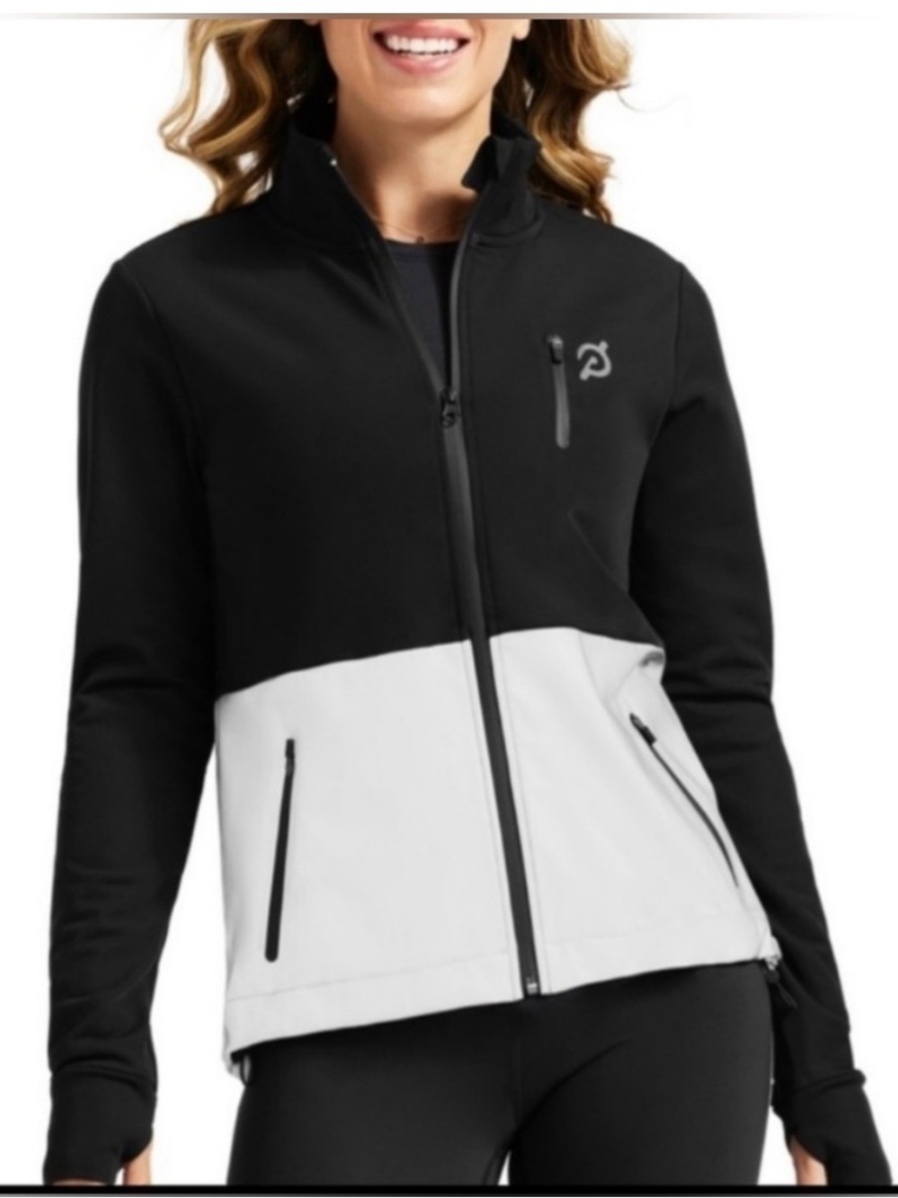 Peloton Black and White Colorblock Utility Jacket - Picture 3 of 8
